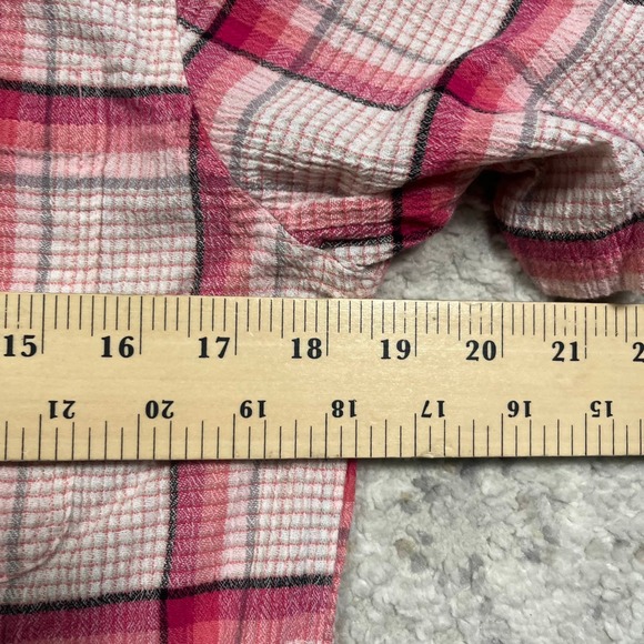 Patagonia Organic Cotton Plaid Short Sleeve Button Up Shirt Womens Size S Pink - Picture 8 of 9